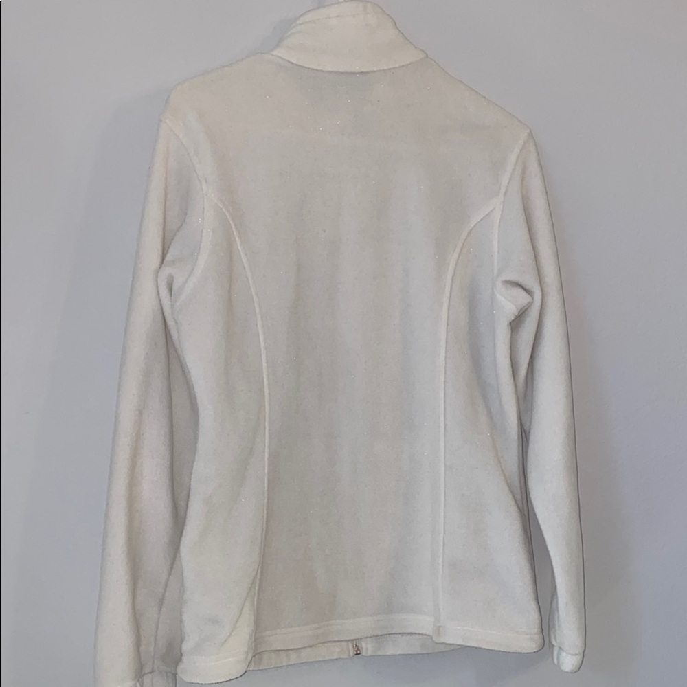 Columbia White Utility Jacket Fleece Stand-Up Collar - Picture 5 of 5